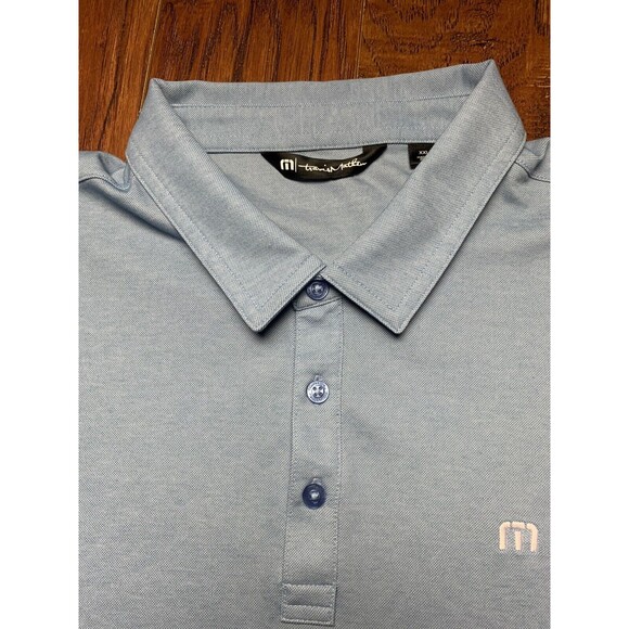 TRAVIS MATHEW Shirt Mens XXL Light Blue Pima Cotton Golf Polo Casual - Picture 3 of 9